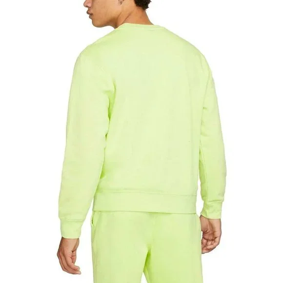 Nike Sportswear Club Fleece Crew Pullover Sweatshirt Men's Size XXL 2XL Volt NWT
